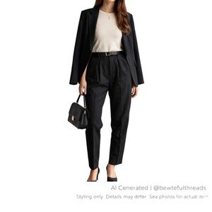 Vintage High Rise Pleated Trousers Minimalist Quiet Luxury Office Chic 28